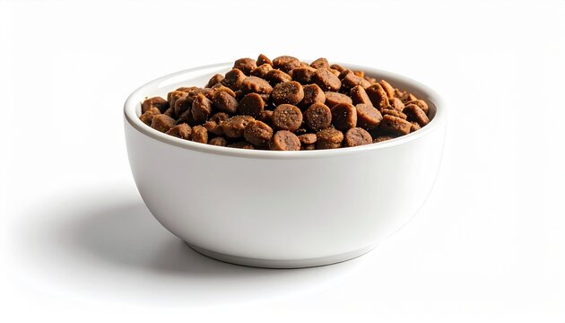Minimal composition featuring a dog food bowl placed in the corner of a white background.
Soft natural lighting with reduced shadows creates a clean and pure atmosphere.