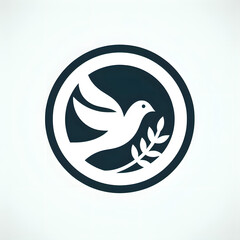 Naklejka premium dove of peace sign on white background