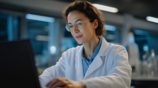 Laboratory researcher examining brain scan images showing dopamine receptor changes, specimen slides and neuroimaging data scattered across workstation, cool fluorescent lighting creating clinical