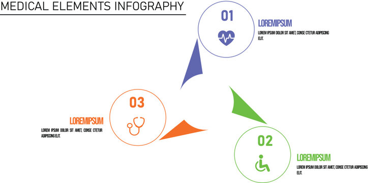 Medical health care infography in flat design
