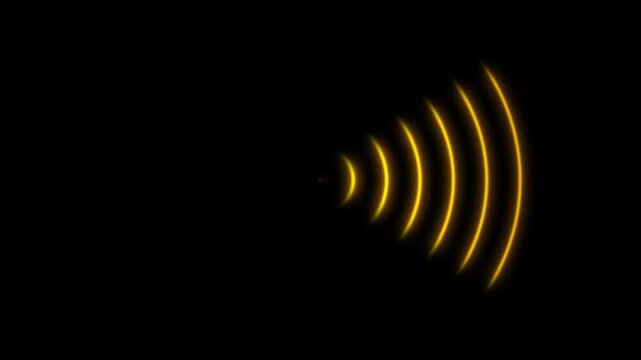 Radio wave wireless signal icon animation isolated on black background