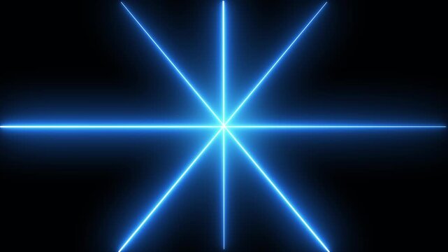 Glowing neon white slashing effects animation isolated on black background