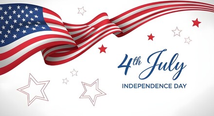 Obraz premium Patriotic american flag design for independence day celebration with stars and festive text