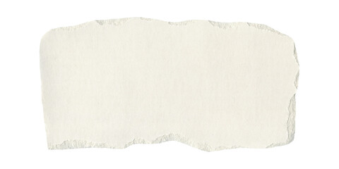 Obraz premium Close-up of a torn piece of white paper on a plain white background with rough edges and a ripped texture.