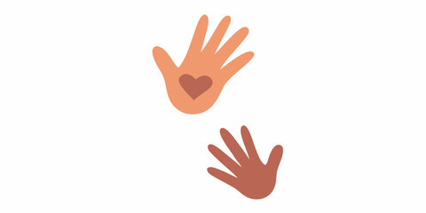 Obraz premium Two hands with a heart shape nestled within the upper palm