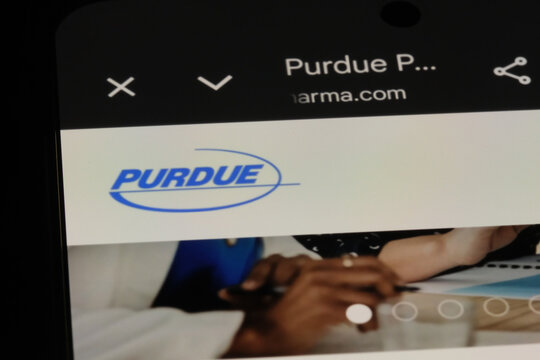 Shanghai,China-April 14th 2026: Purdue Pharma company brand logo on website
