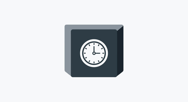 Flat minimalist illustration of blockchain timestamp concept