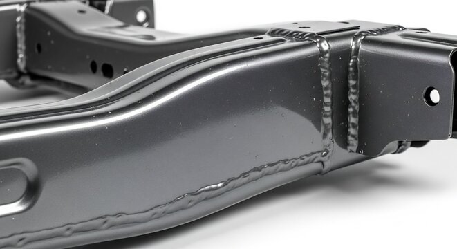 Detailed Closeup of a Durable and Robust Vehicle Chassis Frame.