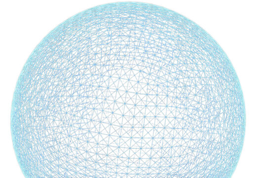 A blue and white half-circle with a grainy texture on a white background isolated on transparent background