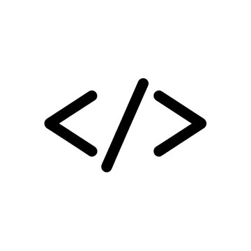 Code Bracket Icon Minimalist Technology Symbol