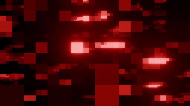 Flashing glowing red data blocks animation seamless loop