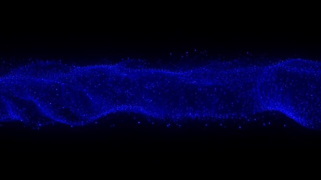 glowing blue particle wave abstract energy stream futuristic motion animation 4k