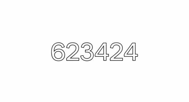 Stylized outline of numbers 623424 on a white background