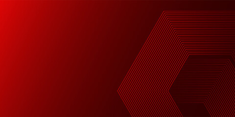 Obraz premium Abstract dark red background with hexagon lines. Vector eps10