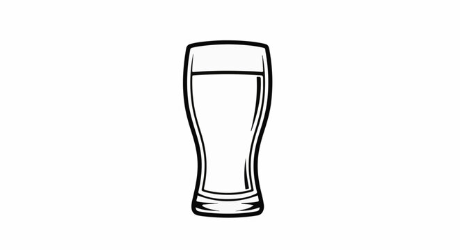 Stylized outline drawing of a tall glass filled with a drink