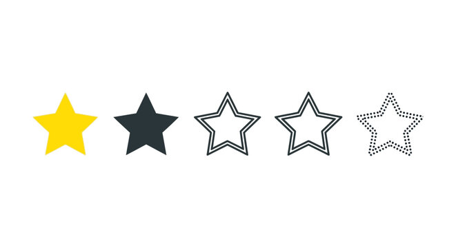 Five-star rating system showing one yellow star and four empty stars, representing customer feedback and product review