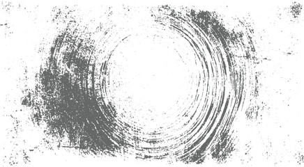 Naklejka na ściany i meble Grungy distressed circular brush stroke texture with speckles and scratches grunge background abstract