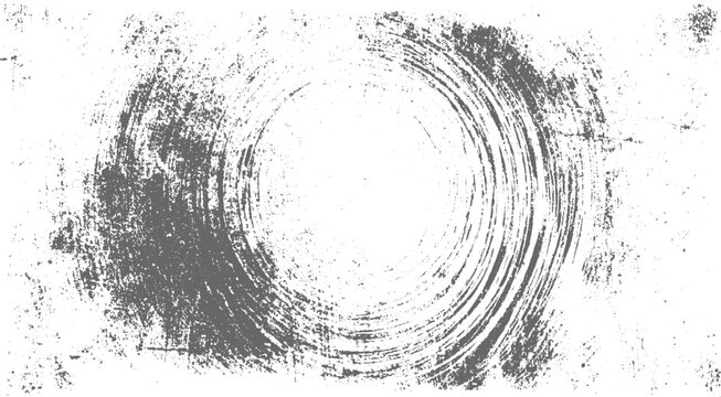Grungy distressed circular brush stroke texture with speckles and scratches grunge background abstract