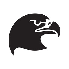 Obraz premium Eagle head logo icon vector illustration, falcon mascot silhouette isolated on white background