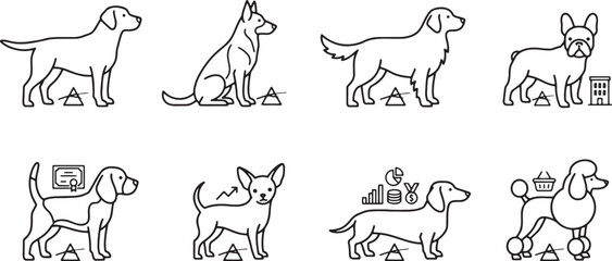 Fototapeta premium Business and investment dogs analyzing market trends and achievements