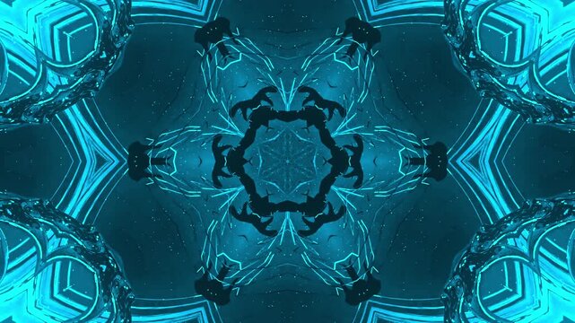 Cyan Energy Sigil Cyber Abstract VJ Loop 4K Seamless