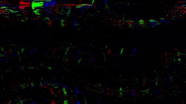 Simple static color noise glitch error video damage bad interference and no signal animation. 4K Video
