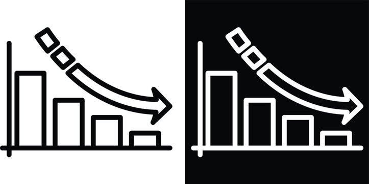 decline Two-tone version in black and white background