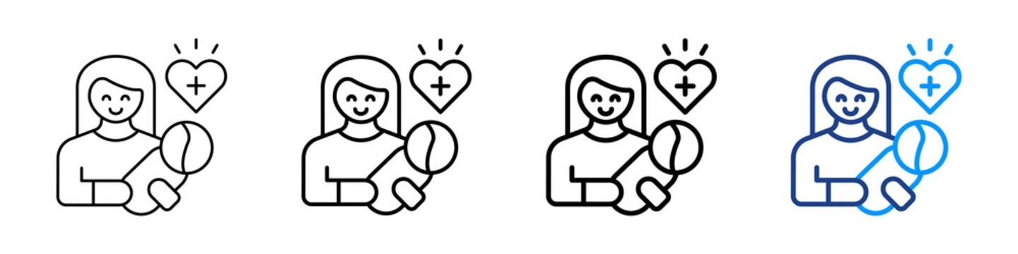 Maternal Care Icon Different Style Outline Collection Set.
