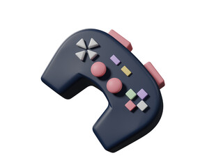 Joystick games icon isolated on transparent background, Computer hardware element, gaming entertainment and communication equipment accessory gadget. Metaverse experiences. Game concept. 3d rendering © Nuchjaree