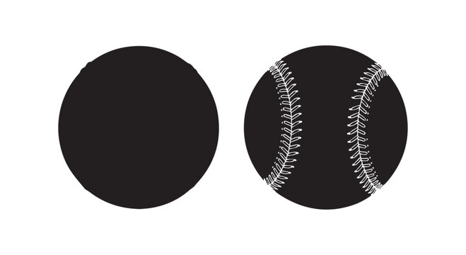 Baseball vector icon. black baseball isolated on white background. sports equipment vector.