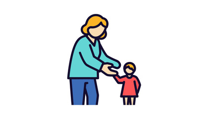 Fototapeta premium Parent Holding Child's Hand With Care