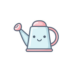 Obraz premium Cute kawaii watering can with smiling face isolated