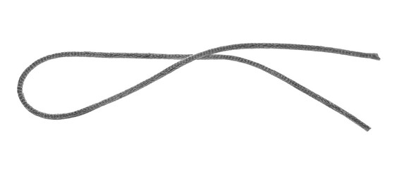 Naklejka na ściany i meble Close up silver rope for tag flying, isolated on white background, clipping path, design element