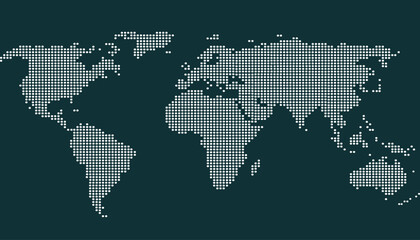 Fototapeta premium Dotted color world map vector.