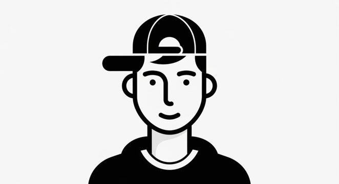 Young man wearing backward baseball cap casual portrait.