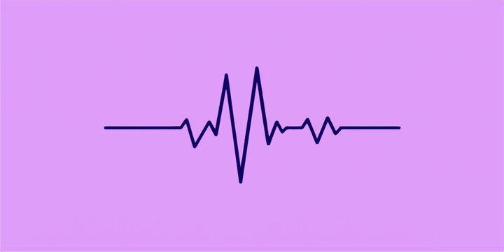 Abstract cardiogram medical illustration featuring a heart and stethoscope with a pulse ekg line representing health cardiology and healthcare technology in a hospital setting