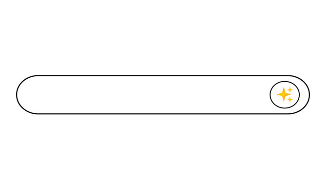 Illustration of a simple web search box on the internet with a magnifying glass icon. Search window, browser address, website, technology, network, application.