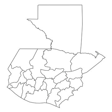 Outline map of Guatemala showing its administrative divisions