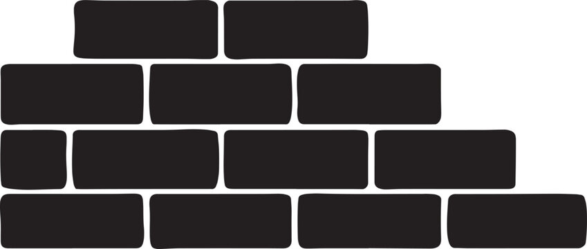 Brick wall icon &ndash; construction blocks vector silhouette design .