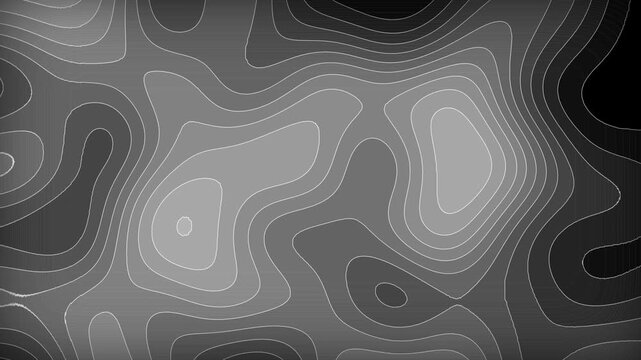4K Abstract Topography Line Pattern with Dynamic Flowing Waves. Futuristic Digital Terrain Contour Lines with Dynamic Wave Motion.