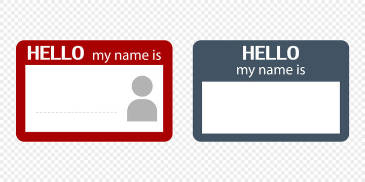 Hello my name set vector cards