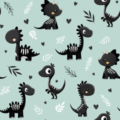 seamless pattern with dino