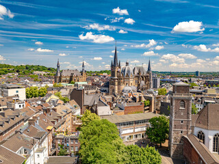 Naklejka premium Aachen im Sommer, Aken, Aix-La-Chapelle