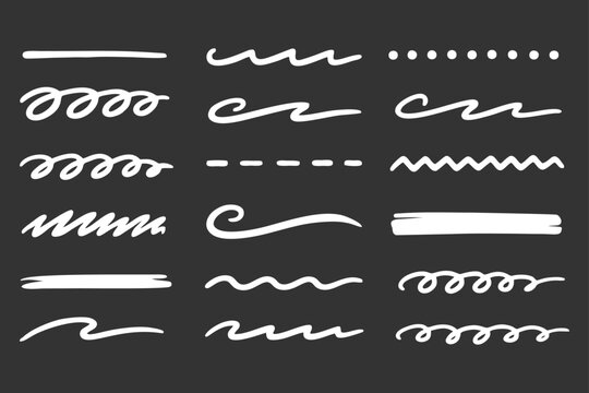 Hand-drawn underline elements, chalk style, dark background
