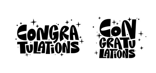 Congratulations funny lettering banner bundle set congrats phrase designed for greeting cards © Matias