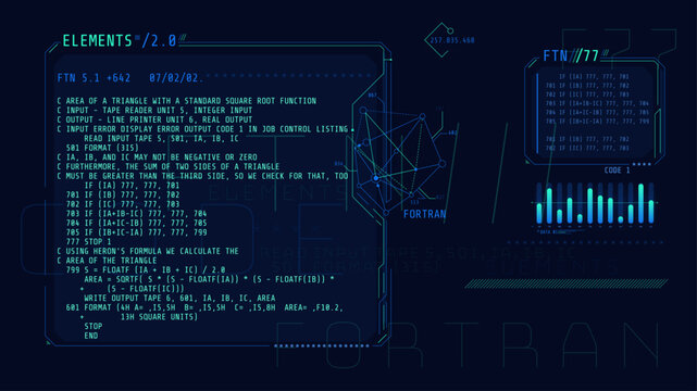 Control system with HUD interface, screen monitor with 3D earth globe, UI frames, charts, diagram, data. 15