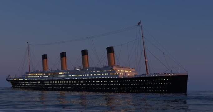 RMS Titanic in der Abendd&auml;mmerung