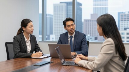 Fototapeta premium Professional Business Meeting in Modern Office with Diverse Team