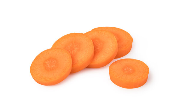 Fresh carrot slices displaying healthy diet concept