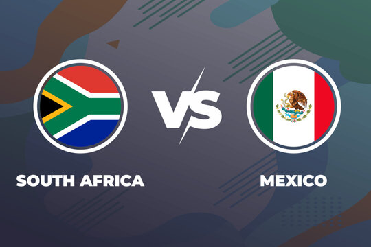 South africa vs Mexico Group A Football Match for the 2026 Football World Championship, Vector illustration
